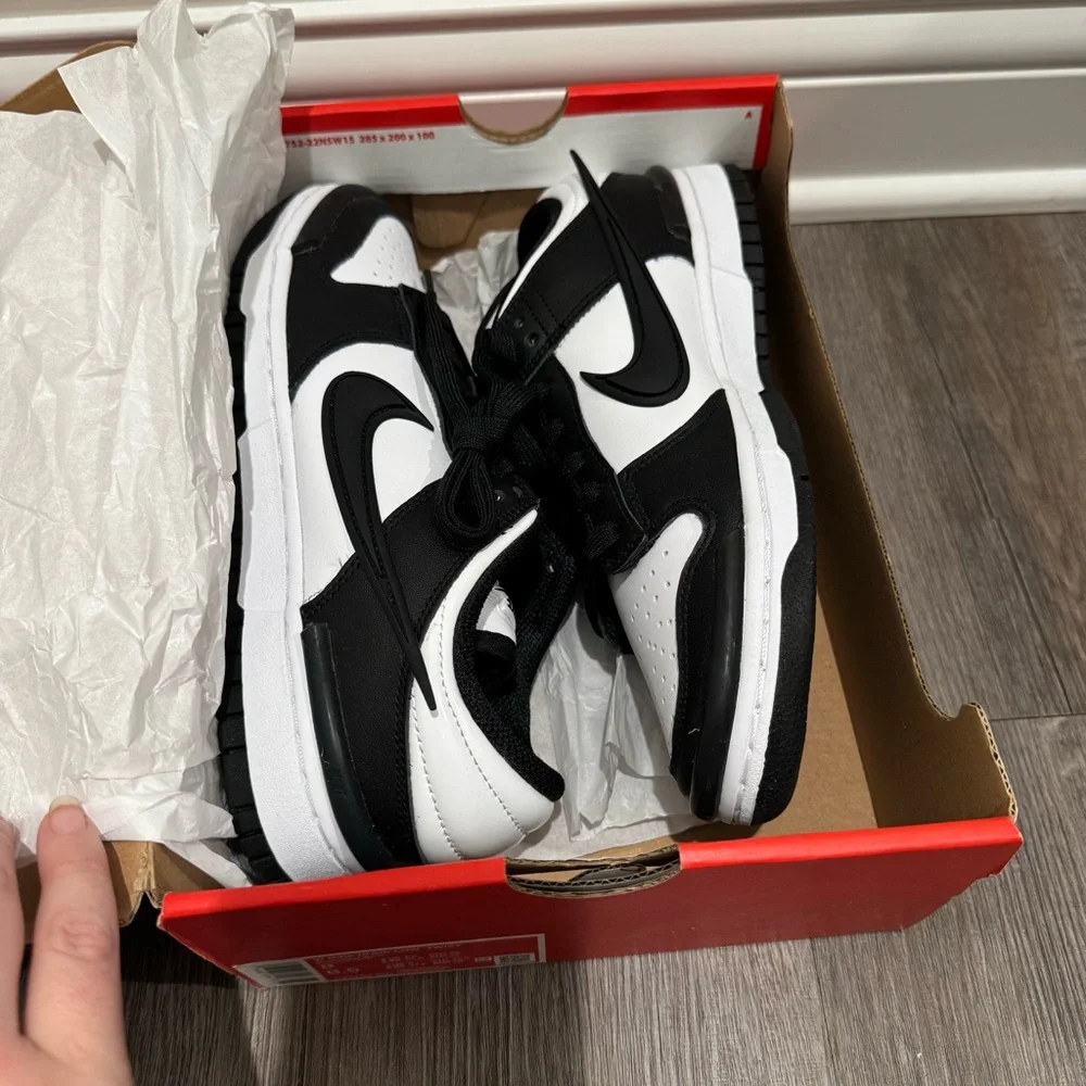 Nike Dunk Low Twist Black White Panda Leather Sneakers